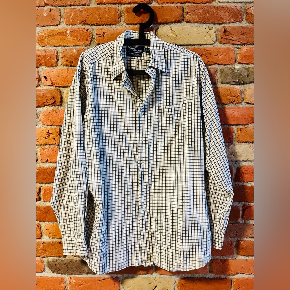 Polo Ralph Lauren Men's White and Black Checkered Shirt